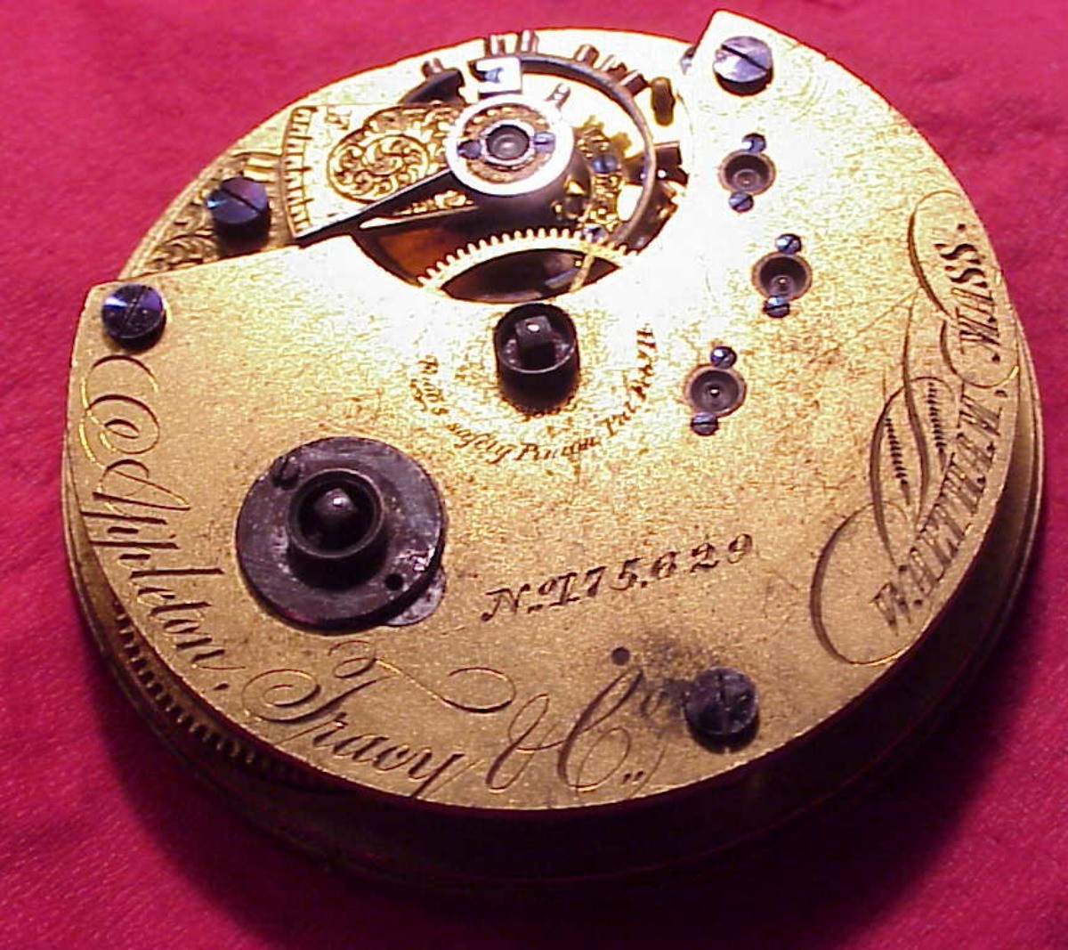 20 SIZE APPLETON TRACY & CO MOVEMENT 175629 POCKET WATCH REPAIR PARTS WALTHAM