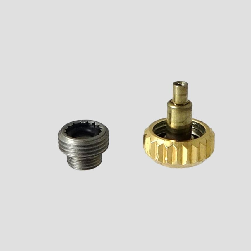 18k Yellow gold Rolex Crown Watch Part 6mm 4-603-8 GMT/Datejust Stem & Tube