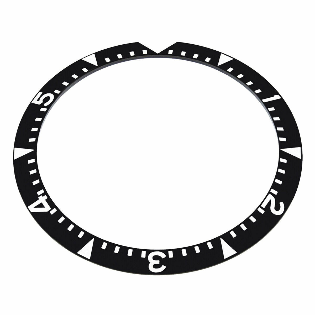 Black Aluminum Replacement Bezel Insert 36.40mm x 30.30mm For Rolex Milgauss 654