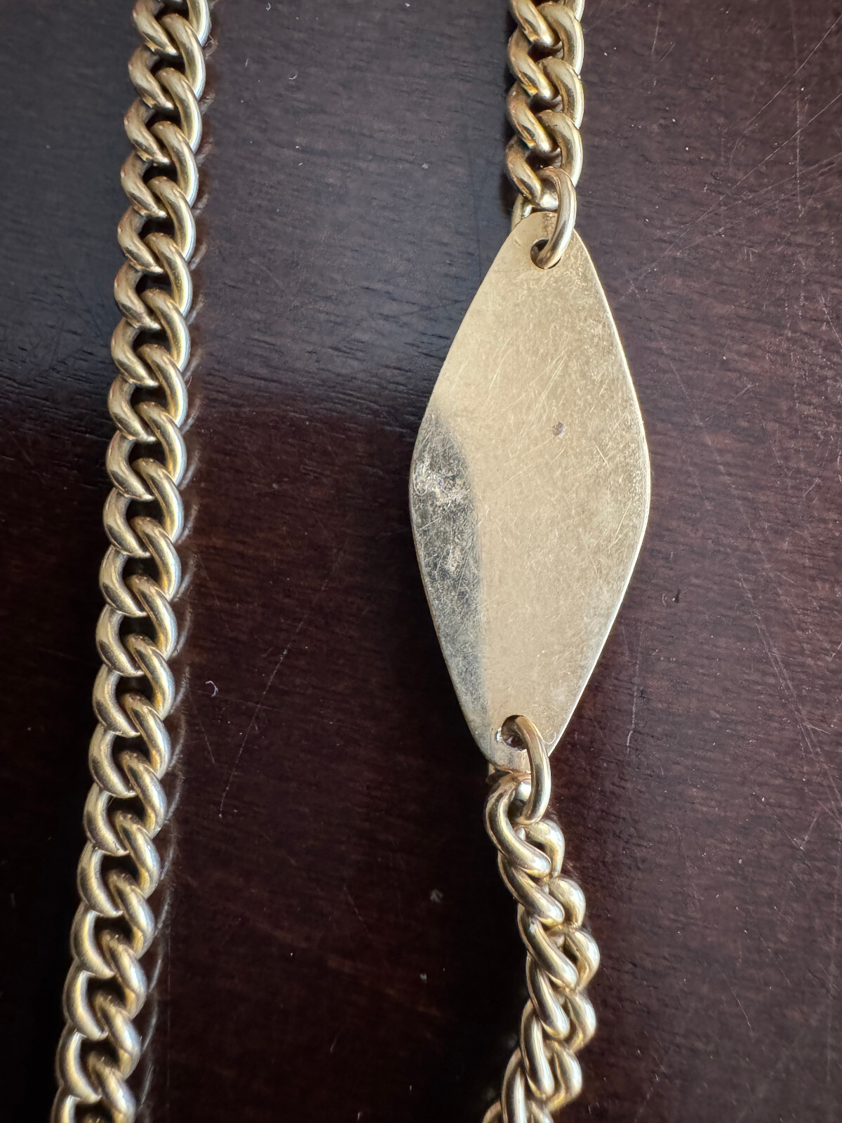 VINTAGE 18 INCH SIMMONS YELLOW GOLD FILLED POCKET WATCH CHAIN, NICE CONDITION