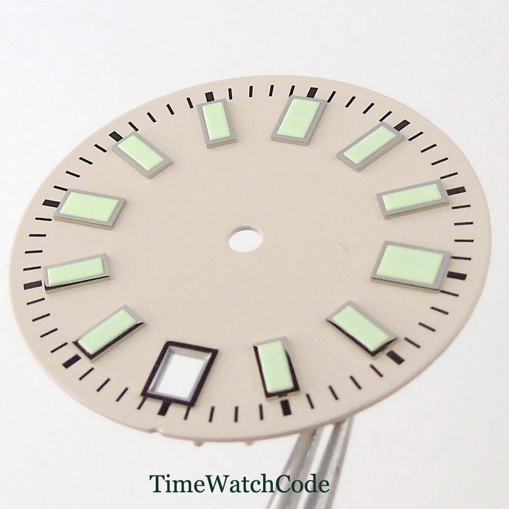 29mm Sunburst Watch Dial Fit for NH35 NH36 ETA2824 PT5000 ST2130 Green Lume