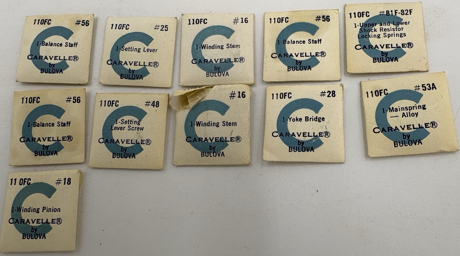 Bulova Caravelle Watch Parts – 110FC Caliber – See Images – SEALED Packets