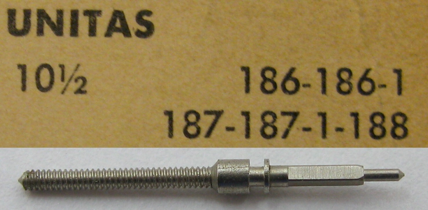 Unitas 186 187 188 watch parts winding stem #401 Tap 10