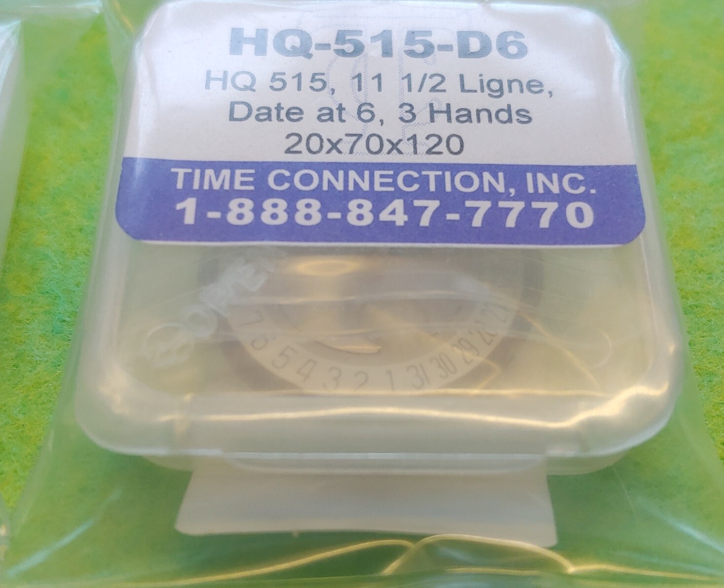 Ronda Harley M515 Date@6 NOS Movement. Sealed Packaging. Guaranteed to Function