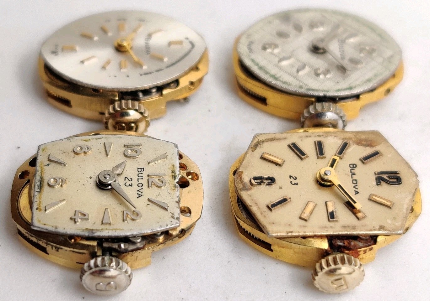 Lot Of 4 Bulova 5BD 5AZ movements Run For Repair