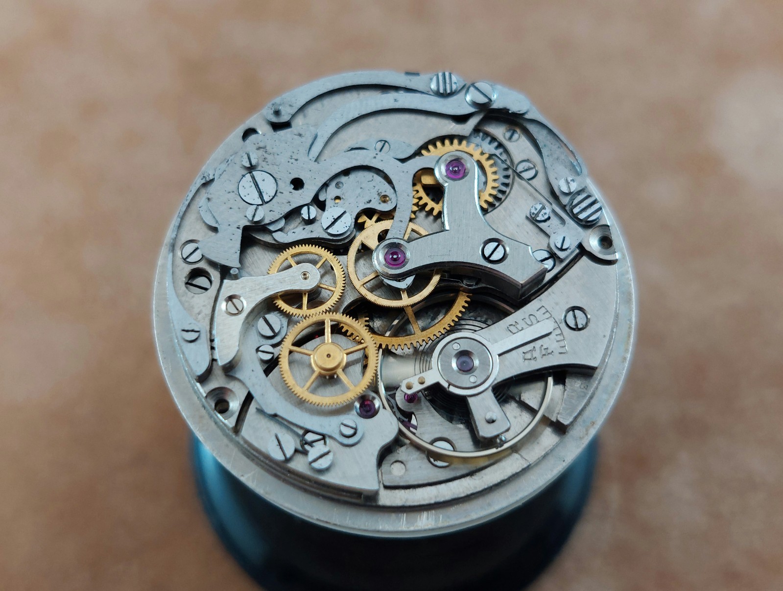 Vintage BREITLING Cadette Chronograph Movement Venus 188 & Dial. Ca 1950’s