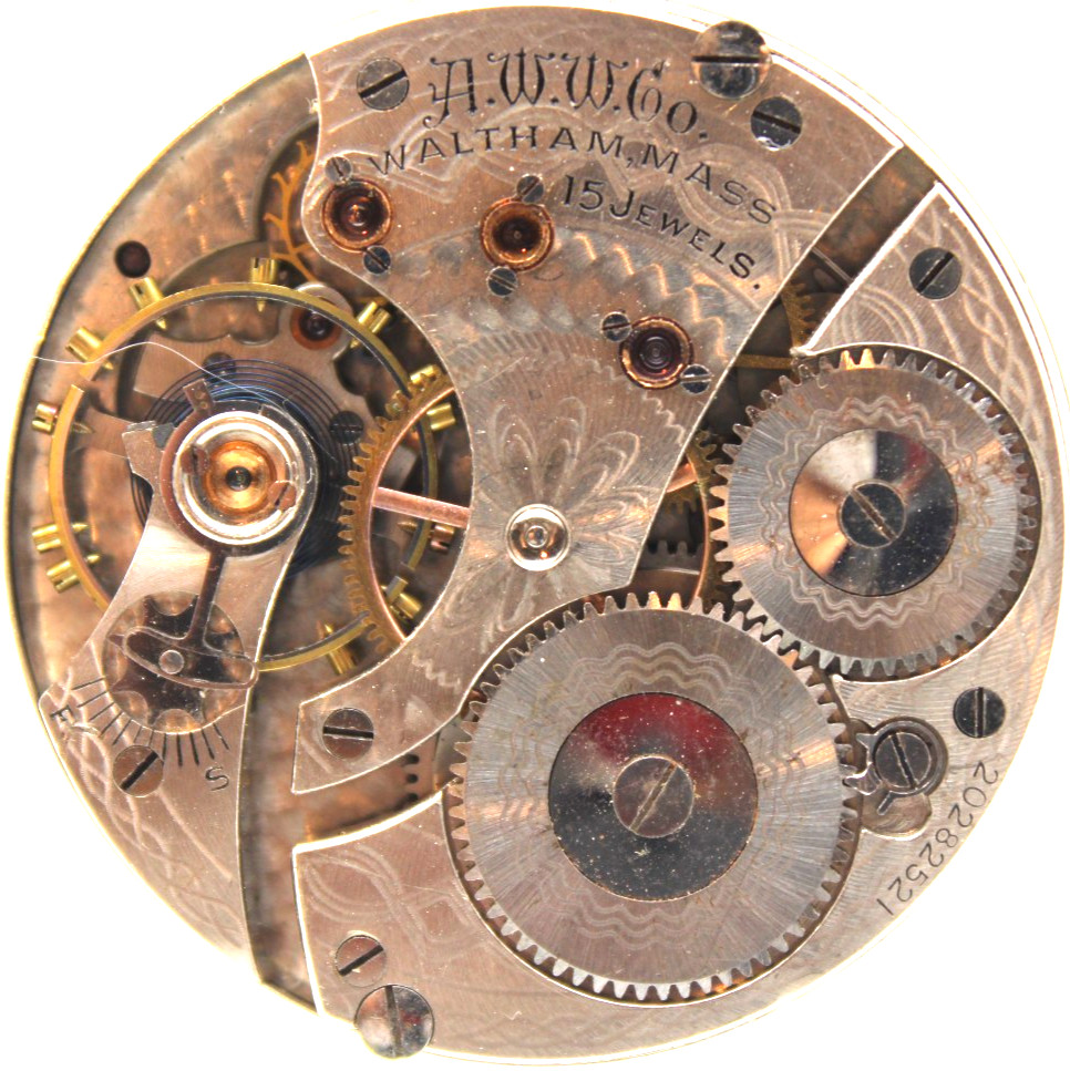 1915 WALTHAM POCKET WATCH MOVEMENT 20282521 GRADE: 620 16s 15j (F4L)