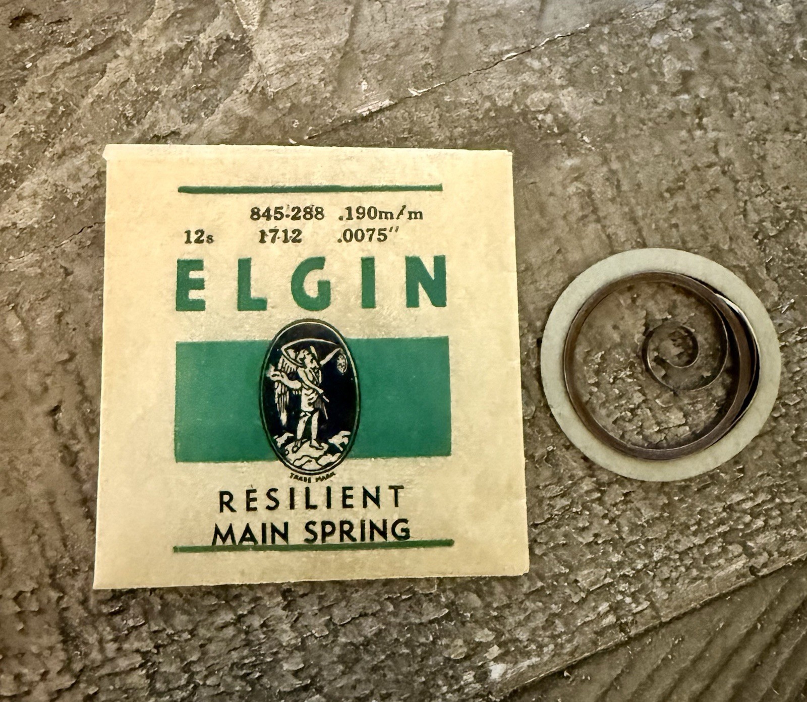 Elgin 18s 845-288 1712 pocket watch – Mainspring – watchmaker repair – OEM