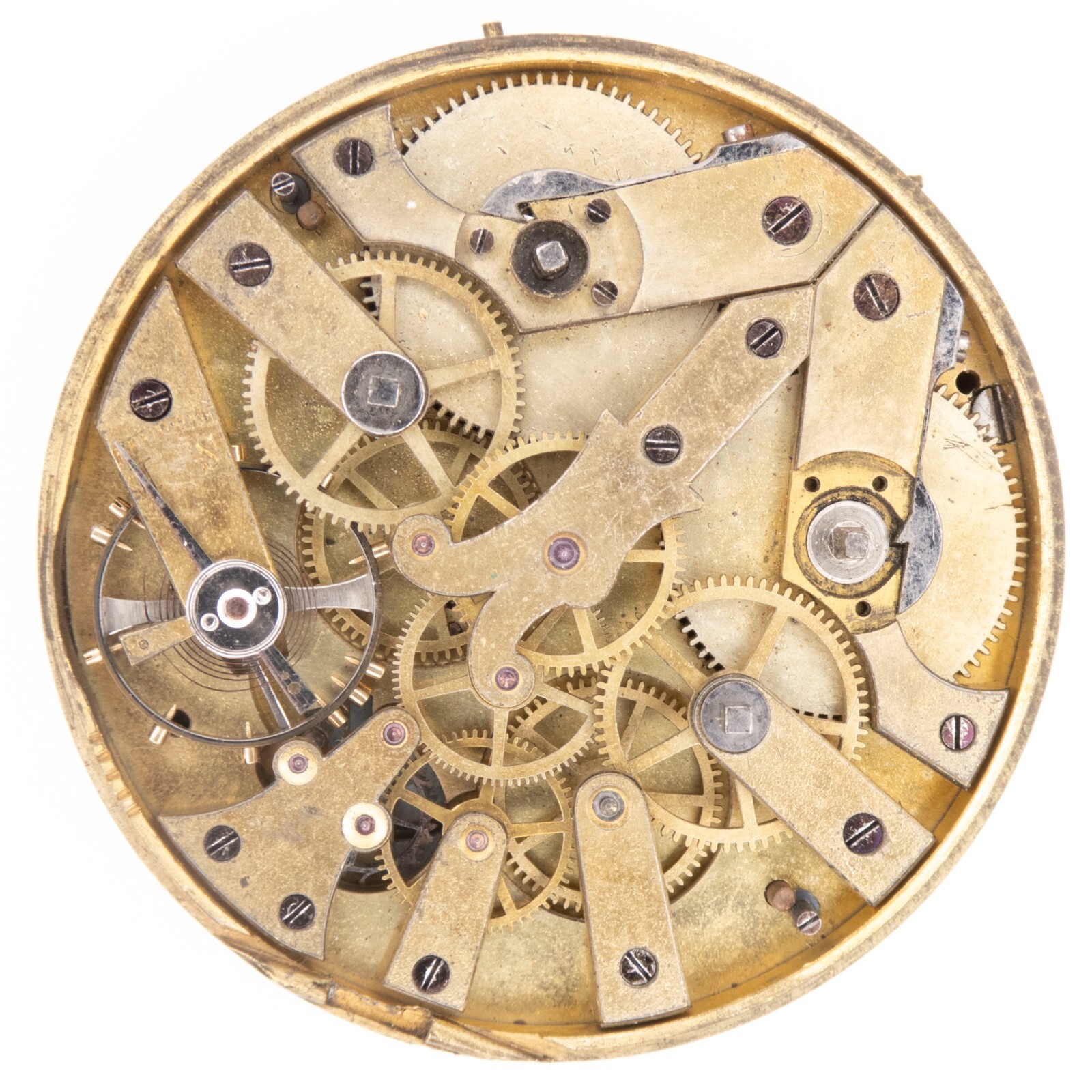Unsigned Captain’s Watch 48.3 x 9.8 mm Key Wind Antique Pocket Watch Movement