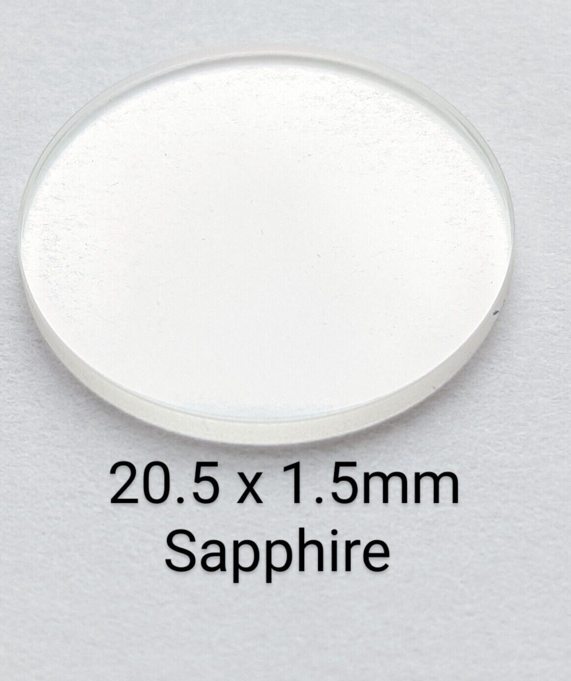 Sapphire crystal 1.50mm thick, diameters 20.5 to 39.0mm, choose size x 1 pc.