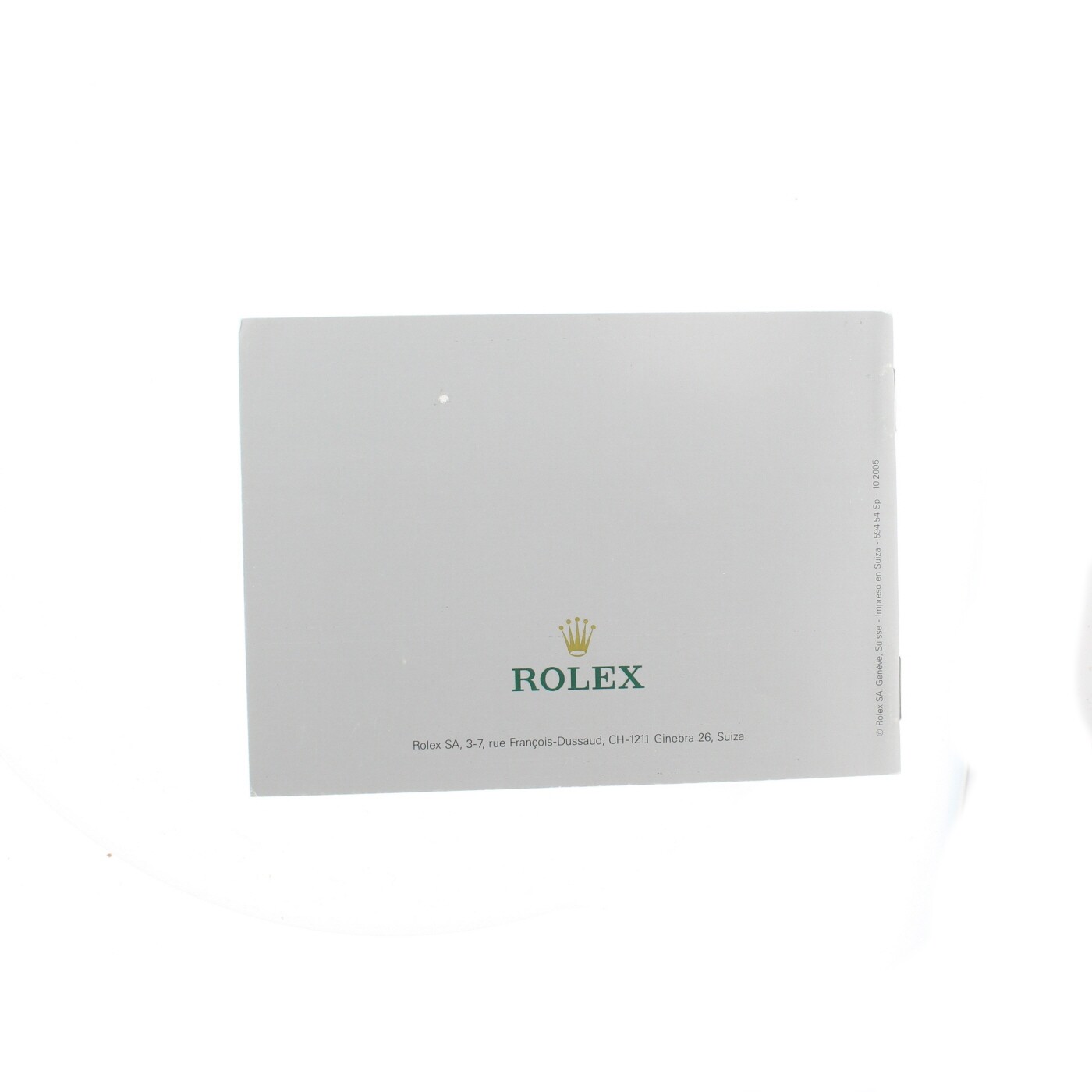 Rolex Brochure CIRCA 2005 COLLECTABLE Submariner Manual Booklet REF 594.54 Mens