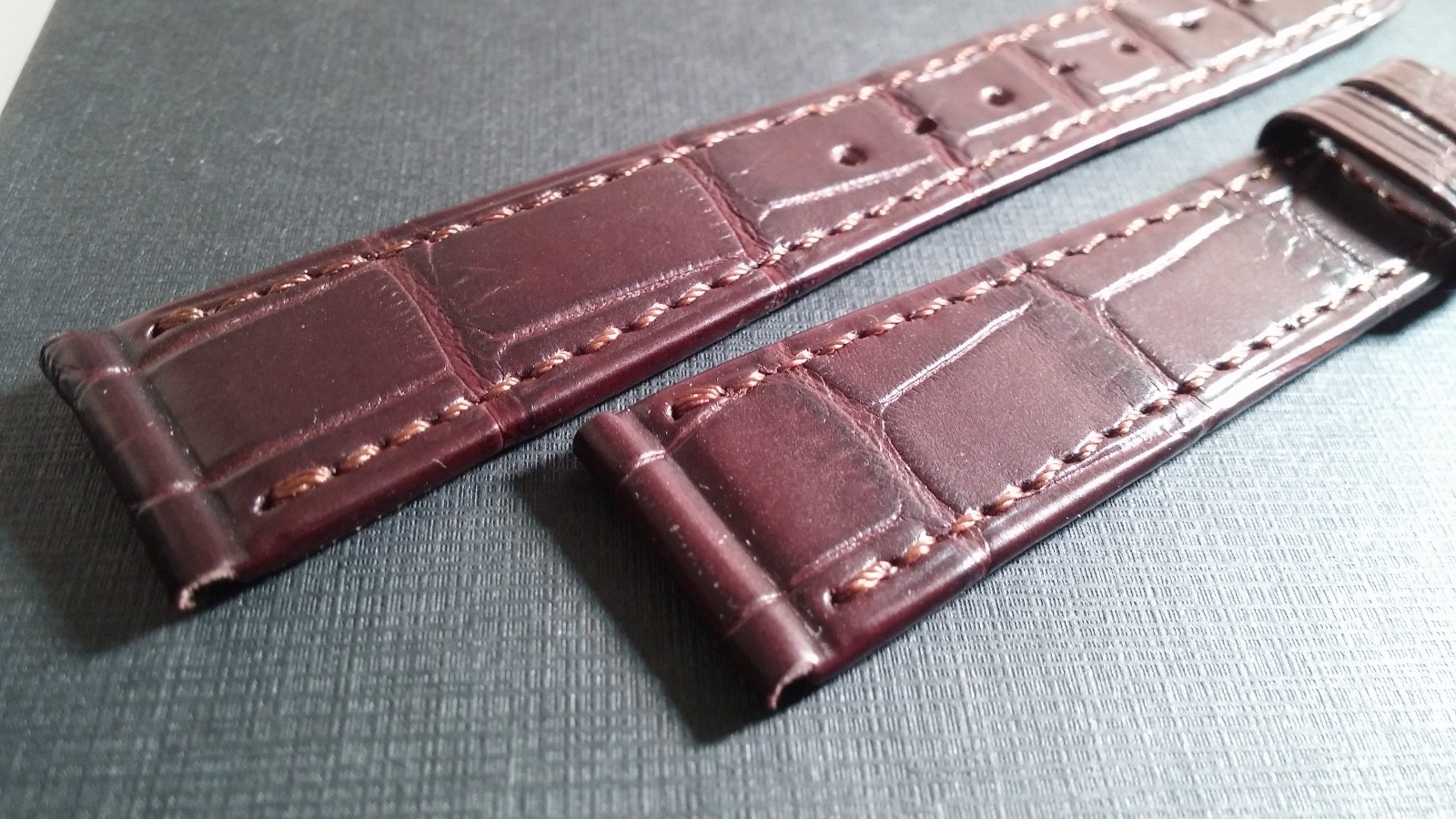 Milus Band Alligator BROWN with Brown stitch, 18/14mm, 70/105mm lengths regular