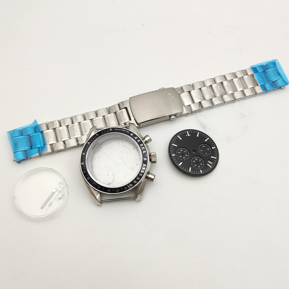 40mm Stainless steel Watch Case Set Multi-functional Timing for VK63 Movement