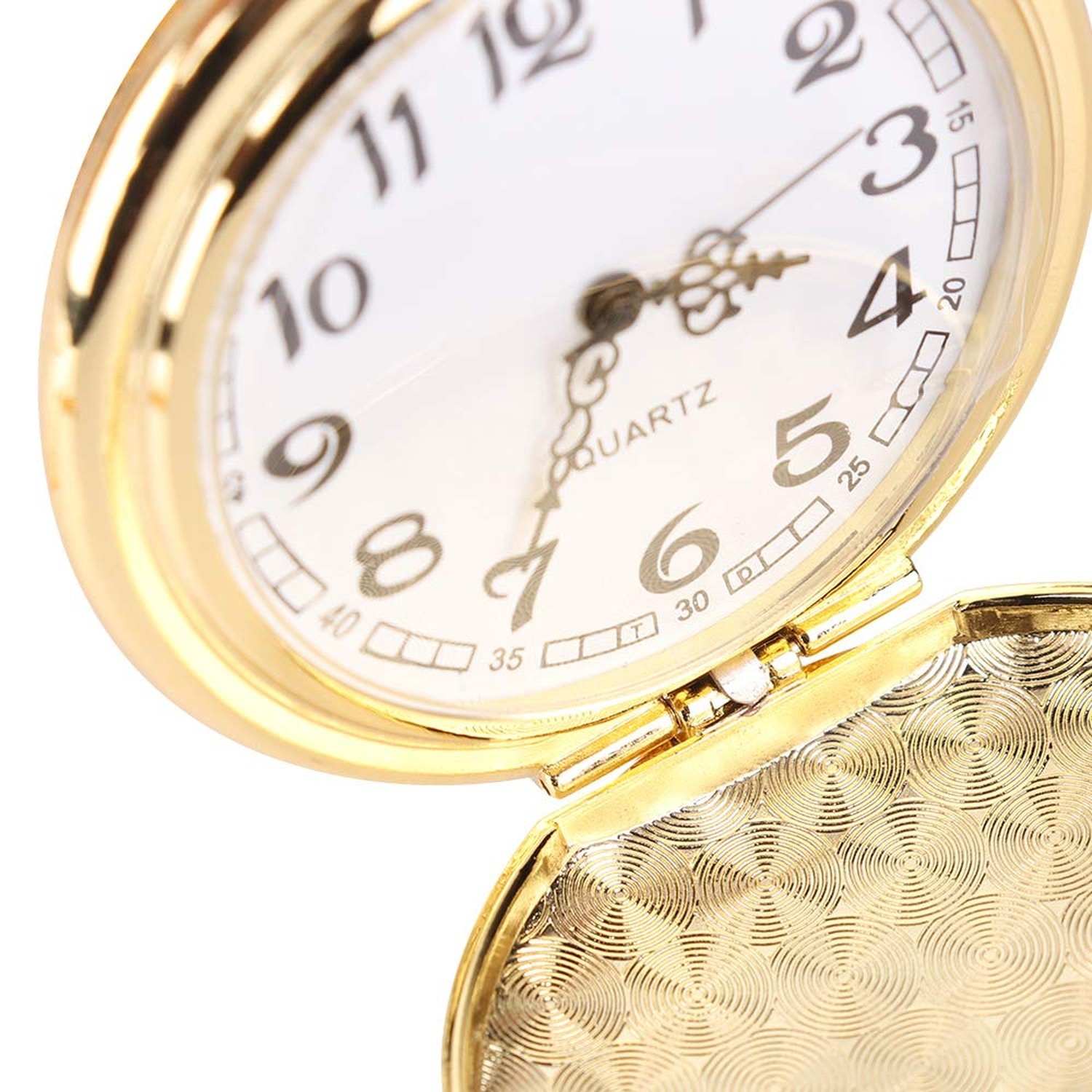 Set of 2 Classic Pocket Watch with Chain for Men and Women Silver Gold