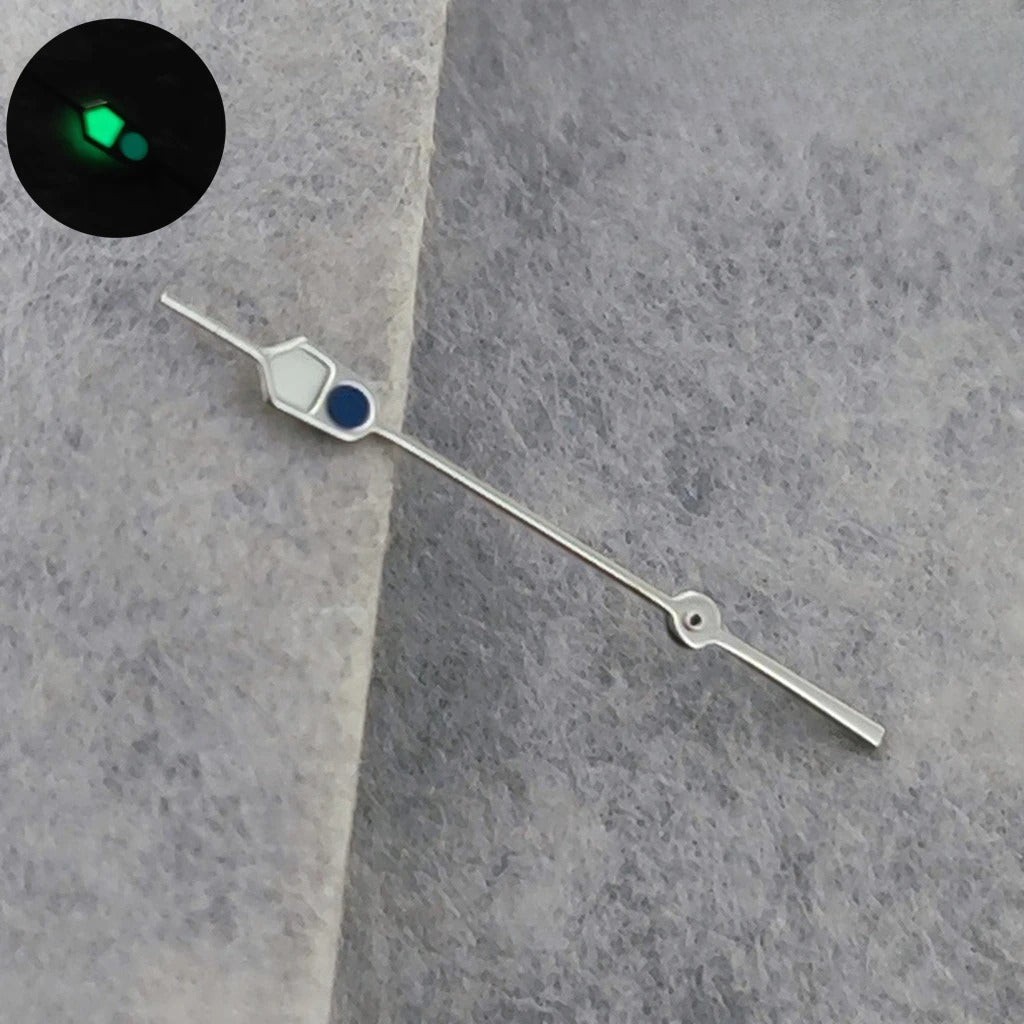 13mm Silver Black For NH35 NH36 7S26 7S36 4R35 4R36 Watches C3 Green Luminous