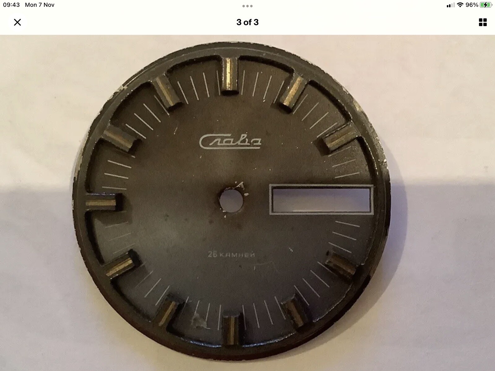 CLASSIC WATCH PARTS. Slava 2428 Round Dial, 30mm Diameter. Ref. 4
