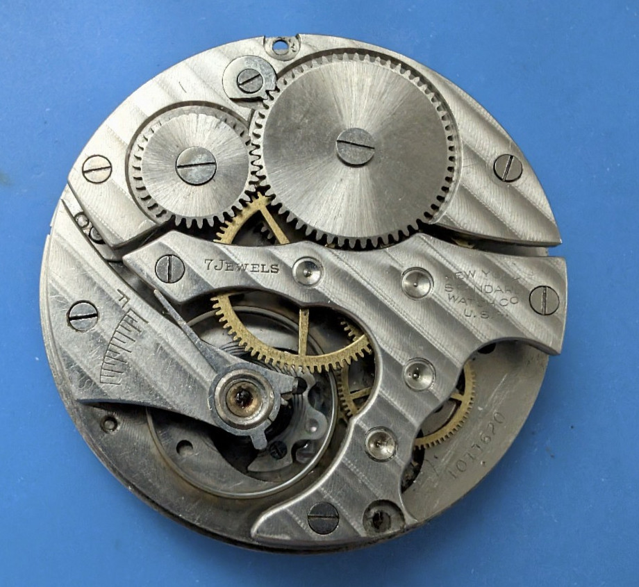 VINTAGE 16 SIZE NY STANDARD GRADE 97 POCKET WATCH MOVEMENT RUNNING