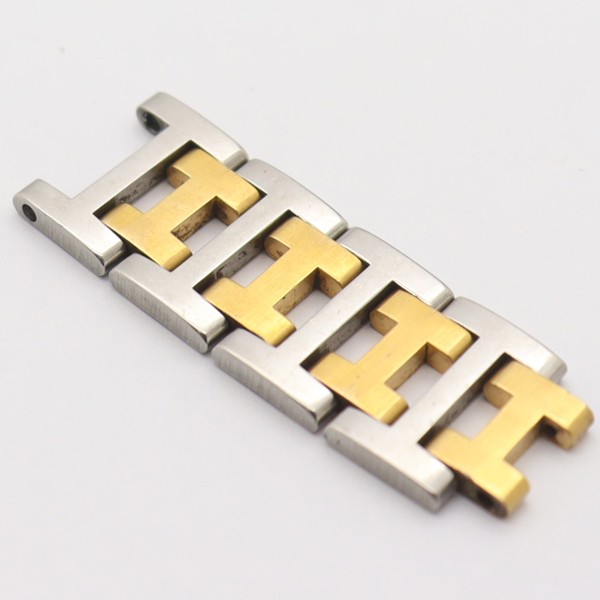 Genuine Hermes watch strap 4 links 14mm two-tone for men’s