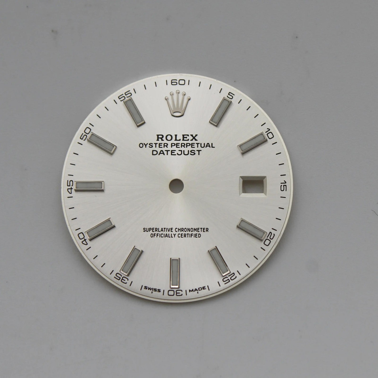 Rolex Datejust Silver Sticks Markers Watch Dial 126334 126300
