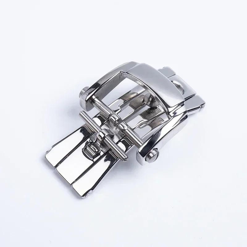 New 18mm Precision Folding Buckle Stainless Steel Clasp for Leather Rubber Strap