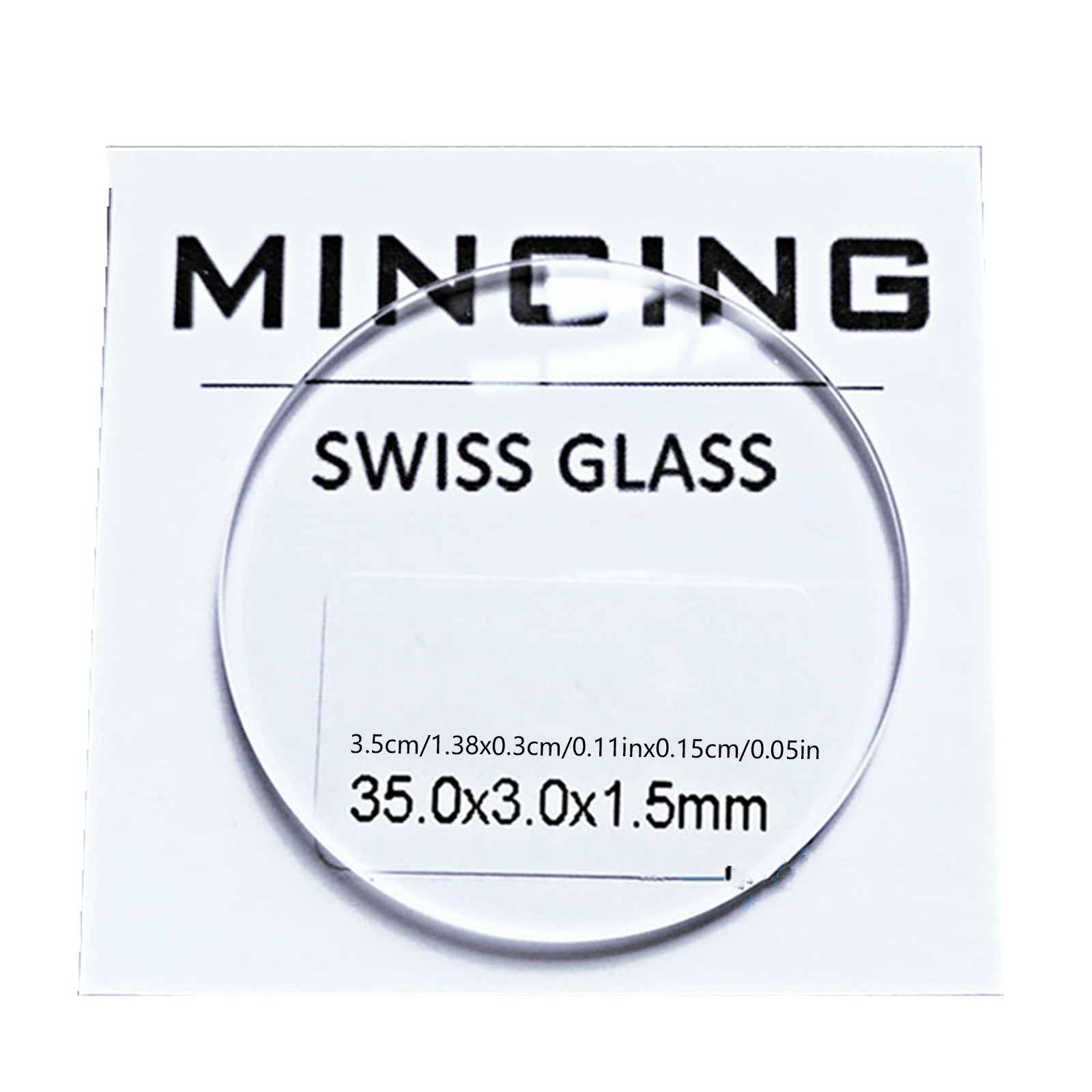 1.5mm Thick Double Domed Mineral Watch Crystal 35mm Diameter Concave Glass
