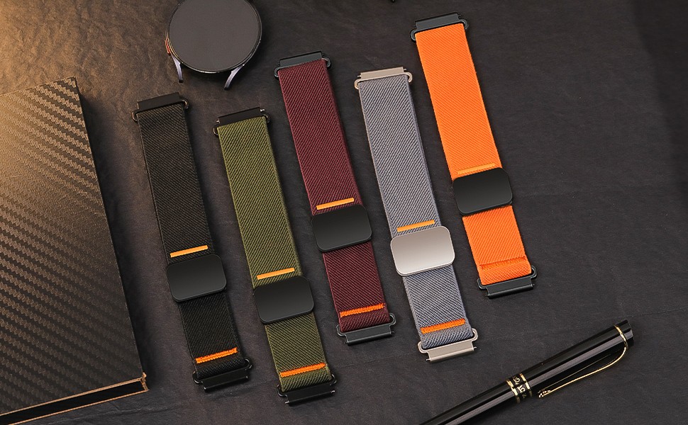 Elastic Nylon Bands for Garmin Venu 3S 2S/Venu 4 41mm/Vivoactive 4S/Vivomove
