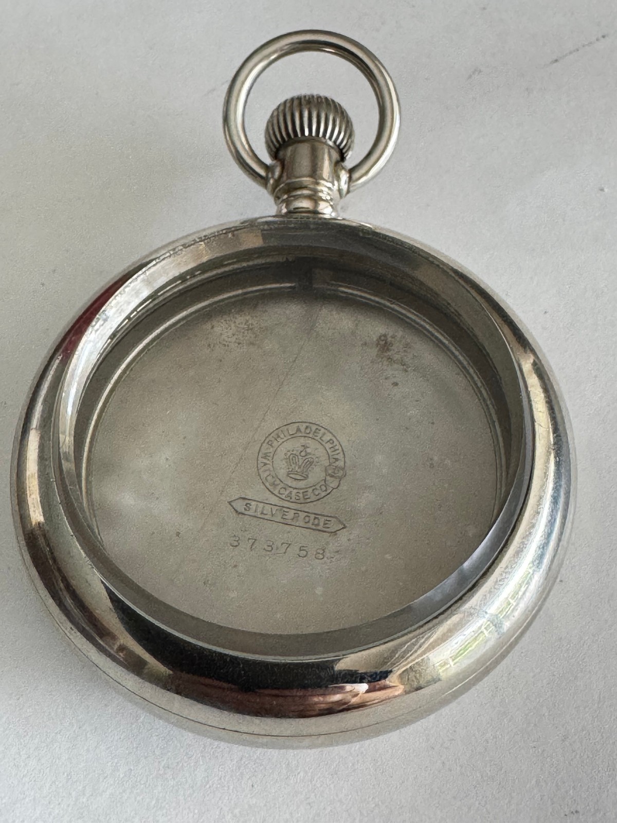 VINTAGE 18 SIZE PHILADELPHIA POCKET WATCH CASE PENDANT & LEVER SET LOCOMOTIVE