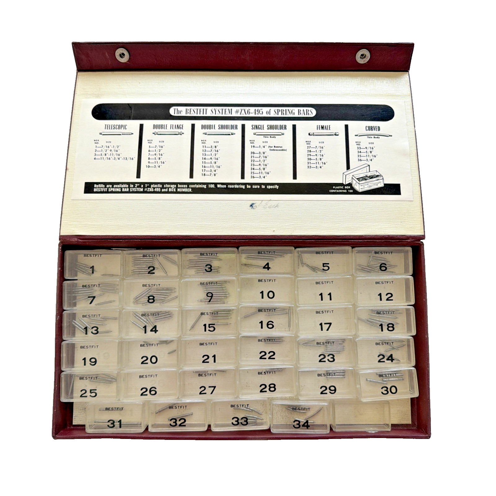 The Bestfit System ZX6-495 Wristwatch Spring Bars Kit Telescopic Flange