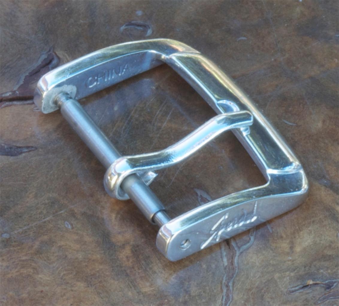 Art Deco shape 18mm opening chrome vintage watch band buckle by Speidel