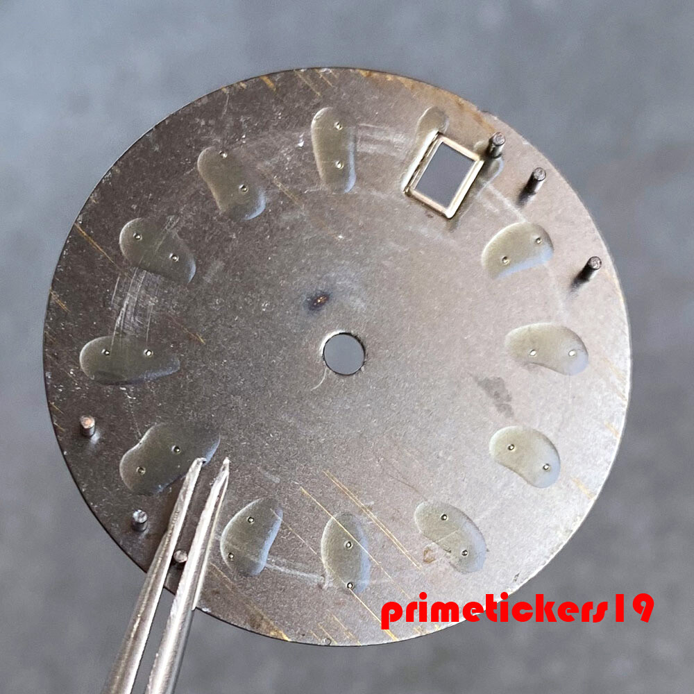 28.5mm Grey Sunburst Watch Dial Face Date Hands Set Lume Fit NH35 Automatic Movt