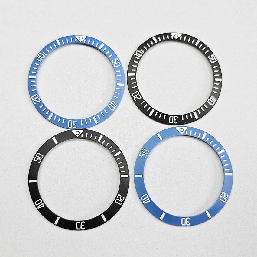 OD 38MM ID 30.5MM SUB/Full Scale Ceramic Bezel Insert Blue Luminous Ring Mouth