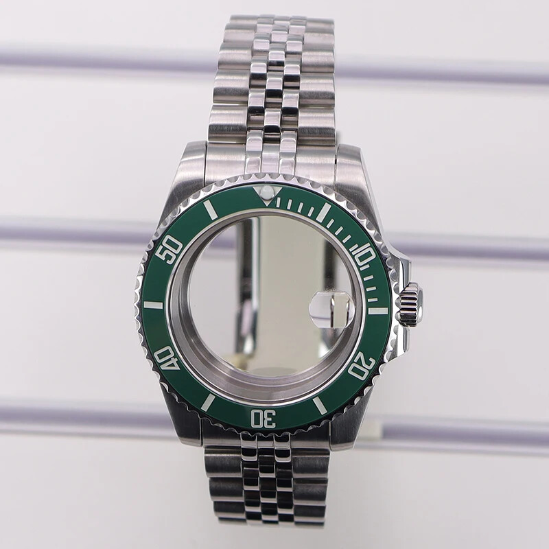 40mm Diver Watch Case Jubilee Strap Sapphire Glass For Seiko NH35 Movement 10ATM