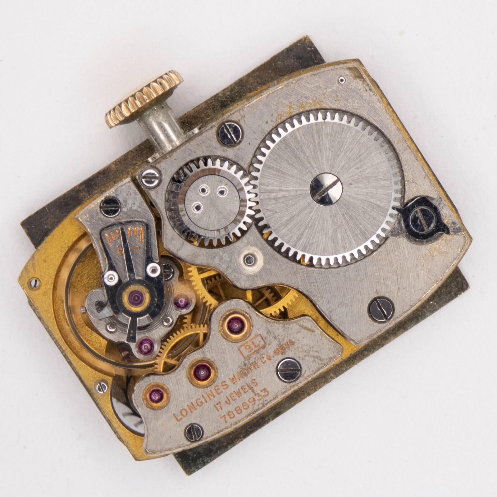 Vintage Longines Caliber 9L 17-Jewel Wristwatch Movement, Runs