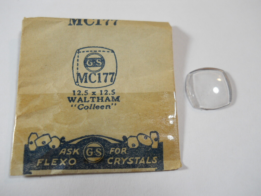GS MC177 PMC177 Watch Crystal Fits Waltham Benrus Anita Lady 12.5 x 12.5 mm