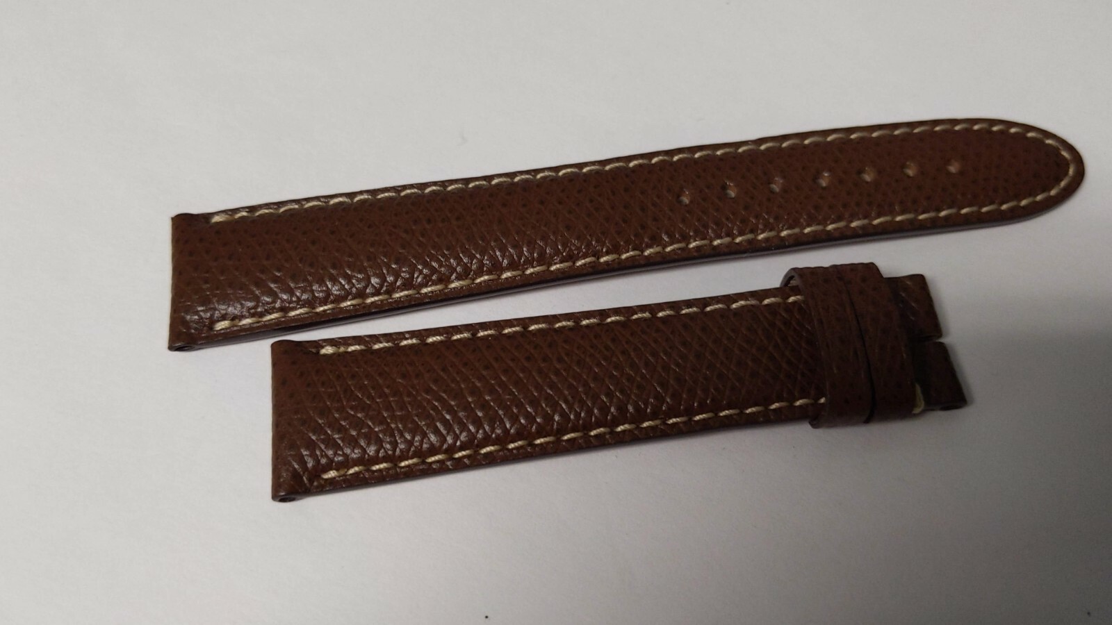 Montblanc BAND lizard BROWN with WHITE stitch extra long, (logo destroyed by fac