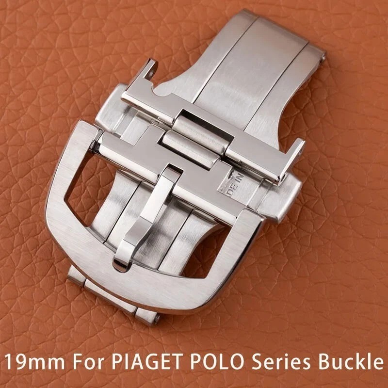 19mm Steel Deployment Buckle Double Push Folding Clasp Fits Piaget Polo Strap
