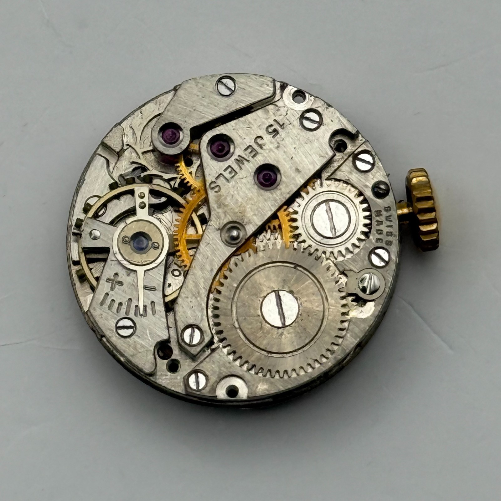 AS 970 Watch Movement A. Schild Summit 15 Jewels Swiss Manual Wind Parts 19.7mm