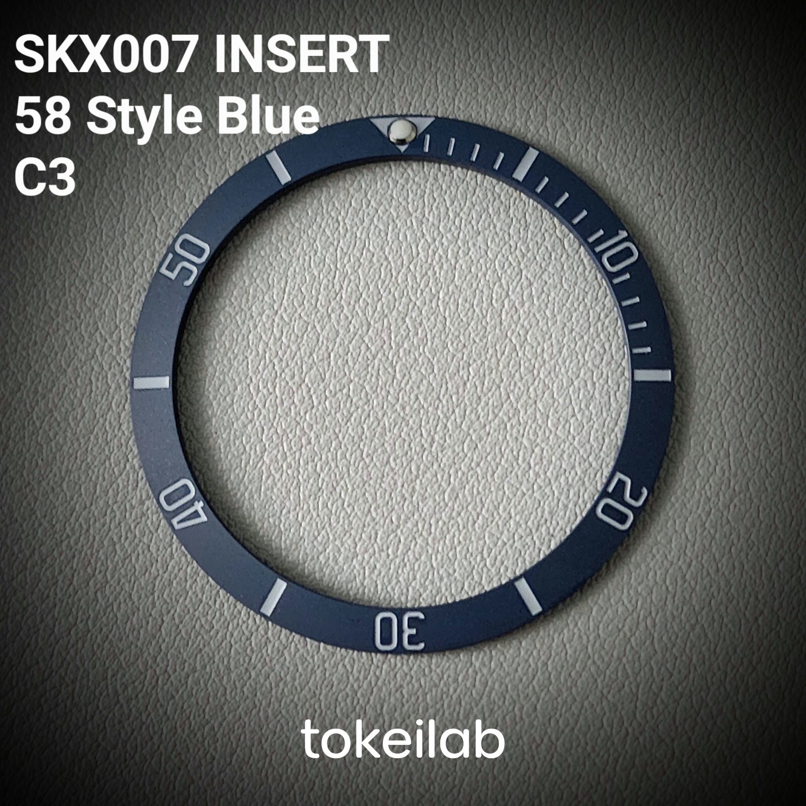 Bezel Insert Dark Blue SKX007 Ceramic (58 style) Sloped C3 PIP / Matte