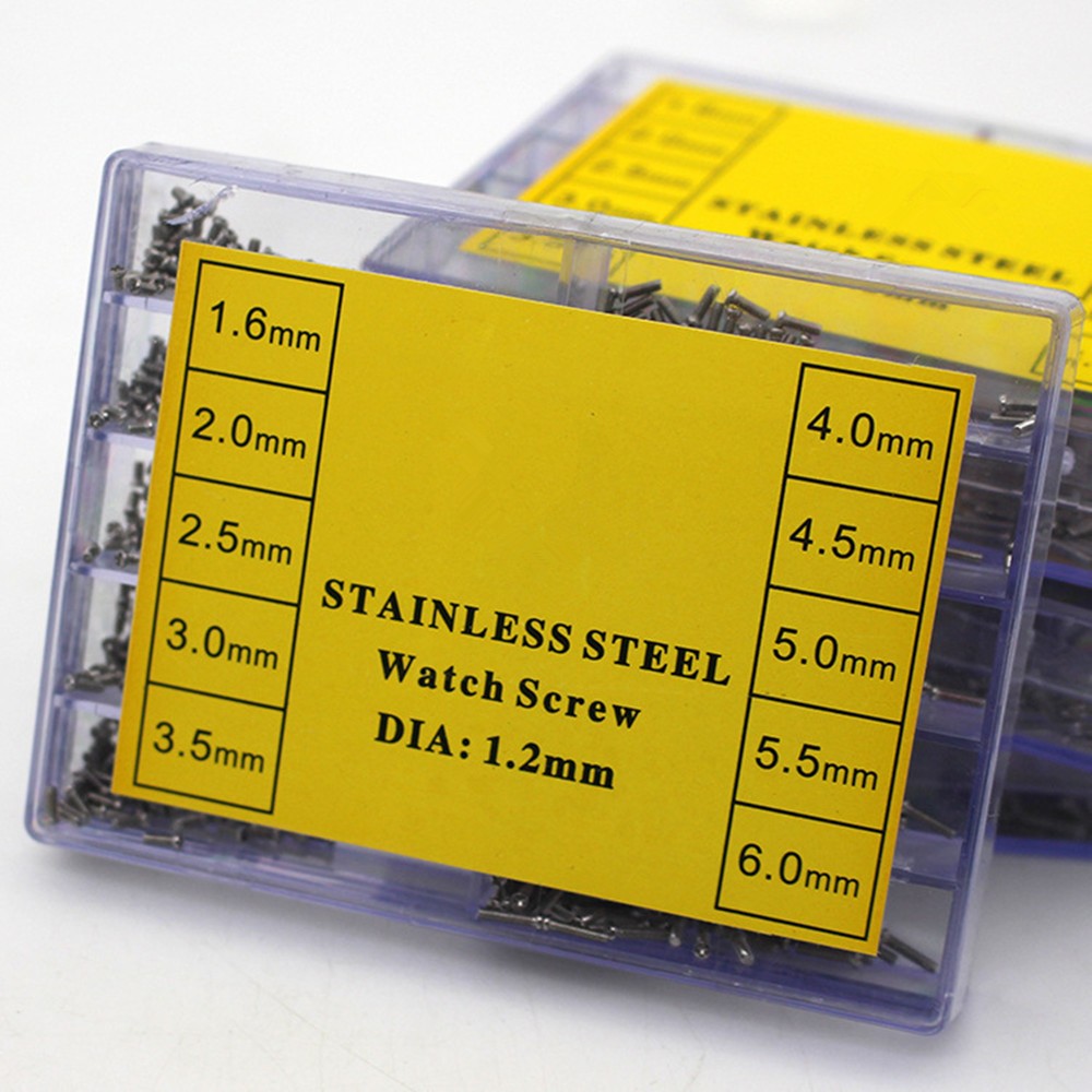 1.6/2/2.5/3/3.5/4/4.5/5/5.5/6mm Stainless Steel Watch Screws Repairing Kit