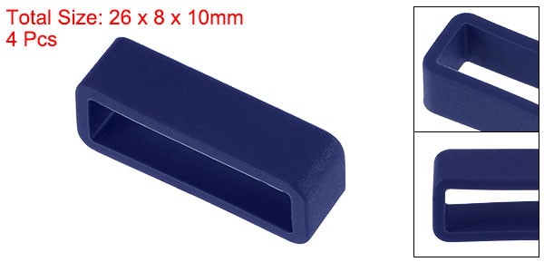 Watch Band Strap Loops Silicone for 22mm Width Watch Band, Deep Blue 4 Pcs