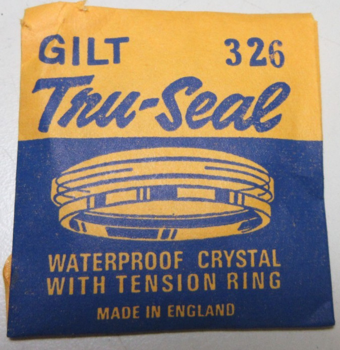 TRU SEAL ROUND WATCH CRYSTAL GILT 326 WATERPROOF WATCHMAKER REPLACEMENT #363