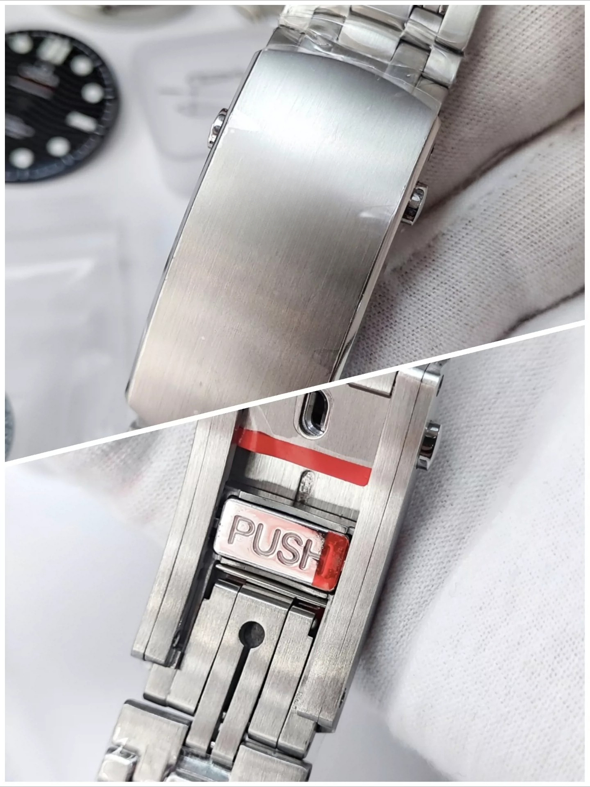 42mm Stainless Steel Watch Case + Dial + Hands + Strap Diy Kit Suitable for 2824