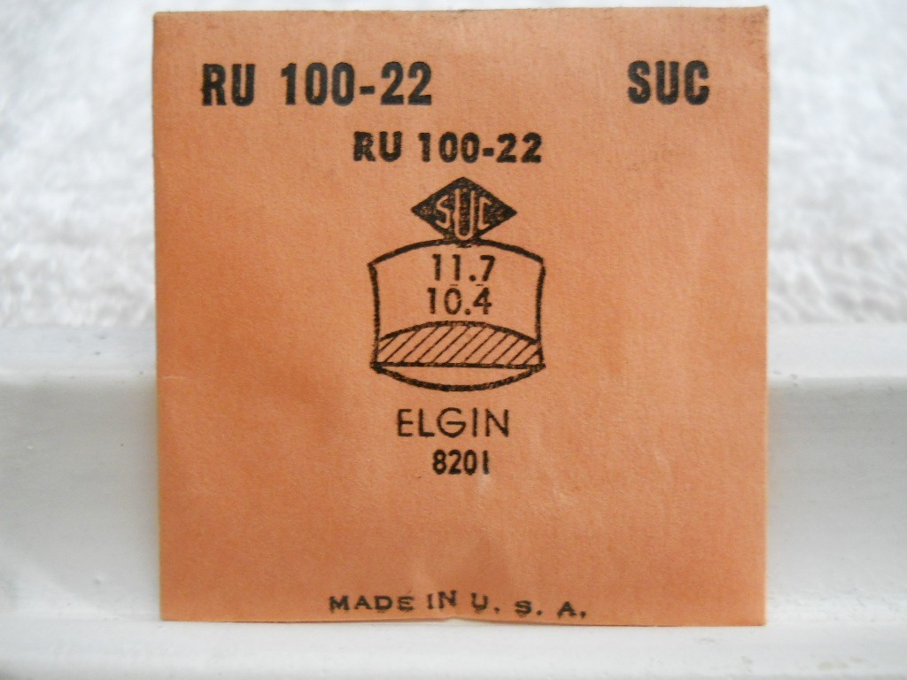 SUC RU100-22 Watch Crystal For Elgin 8201 – 11.7 x 10.4 mm Replacement / Repair
