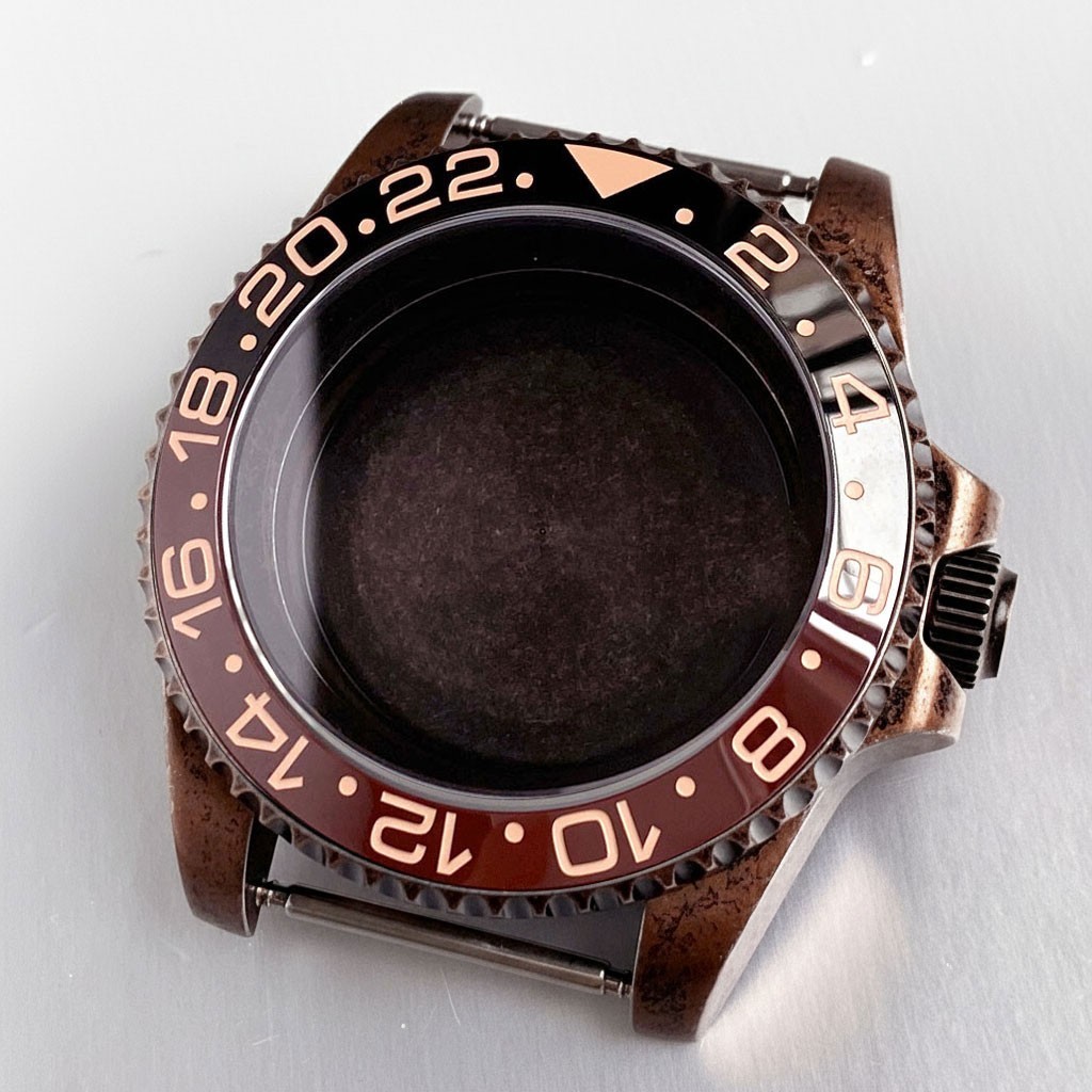 40mm Sapphire Watch Case Copper Plated fit NH34 NH35 NH36 2824 120 click bezel
