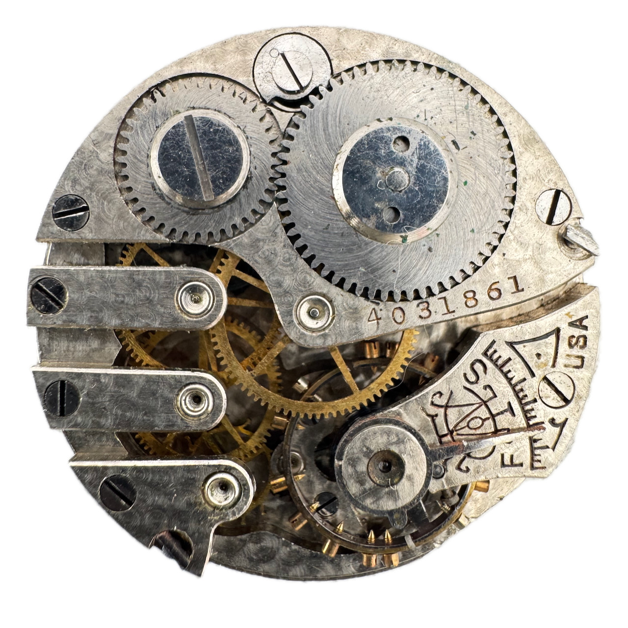 Antique 0s 1908 Trenton 7 Jewel Mechanical Hunter Pocket Watch Movement 100 USA