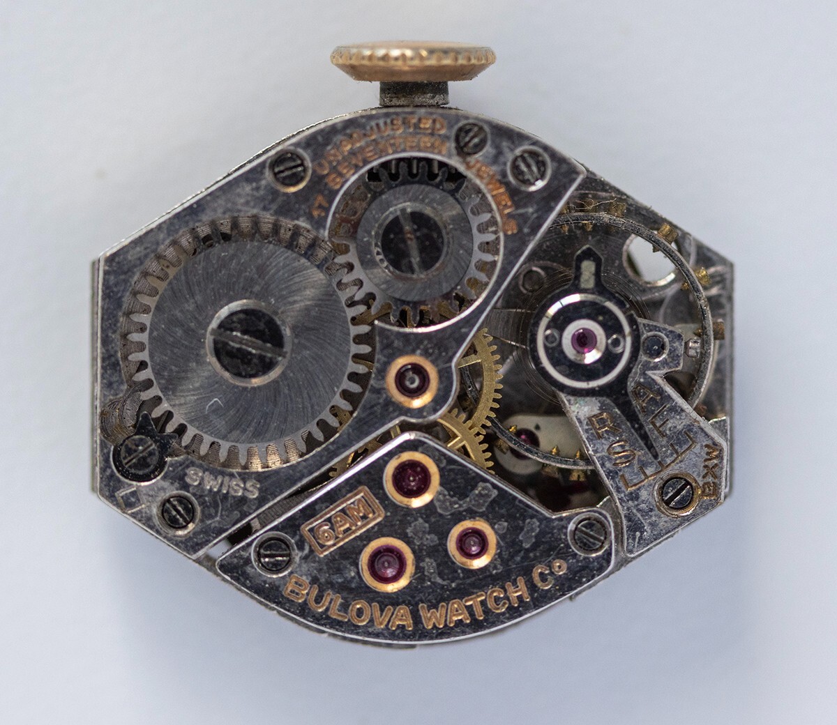 Vintage Bulova 6AM 17 Jewels Ladies Watch Swiss movement Parts or Repair