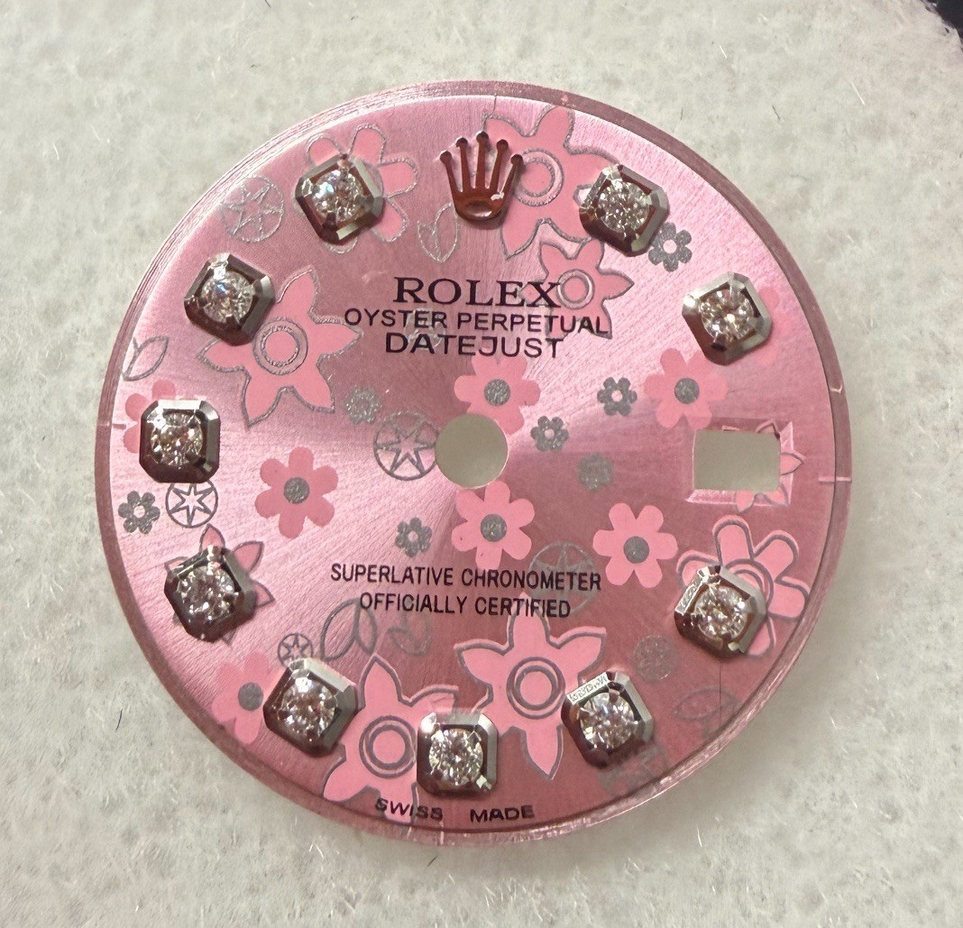 Rolex 26mm Ladies Datejust/President Custom Pink MOP Floral Diamond Dial