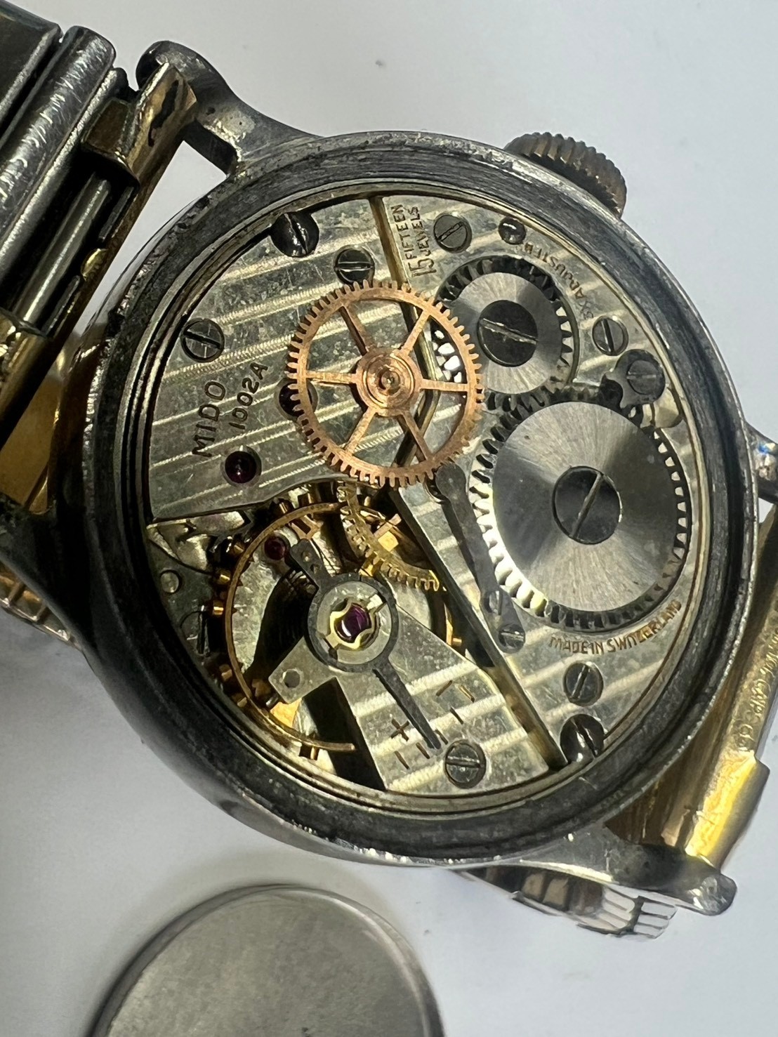 37. Mido multifort 28 mm sell as good balance as watch part cal 1002 A