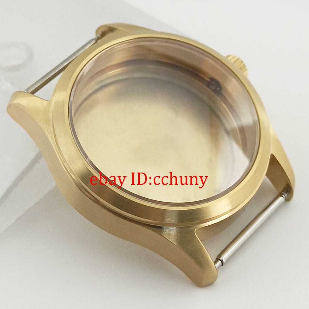 36/39mm sapphire gold watch case solid/glass back fit NH35 NH34 PT5000 movement