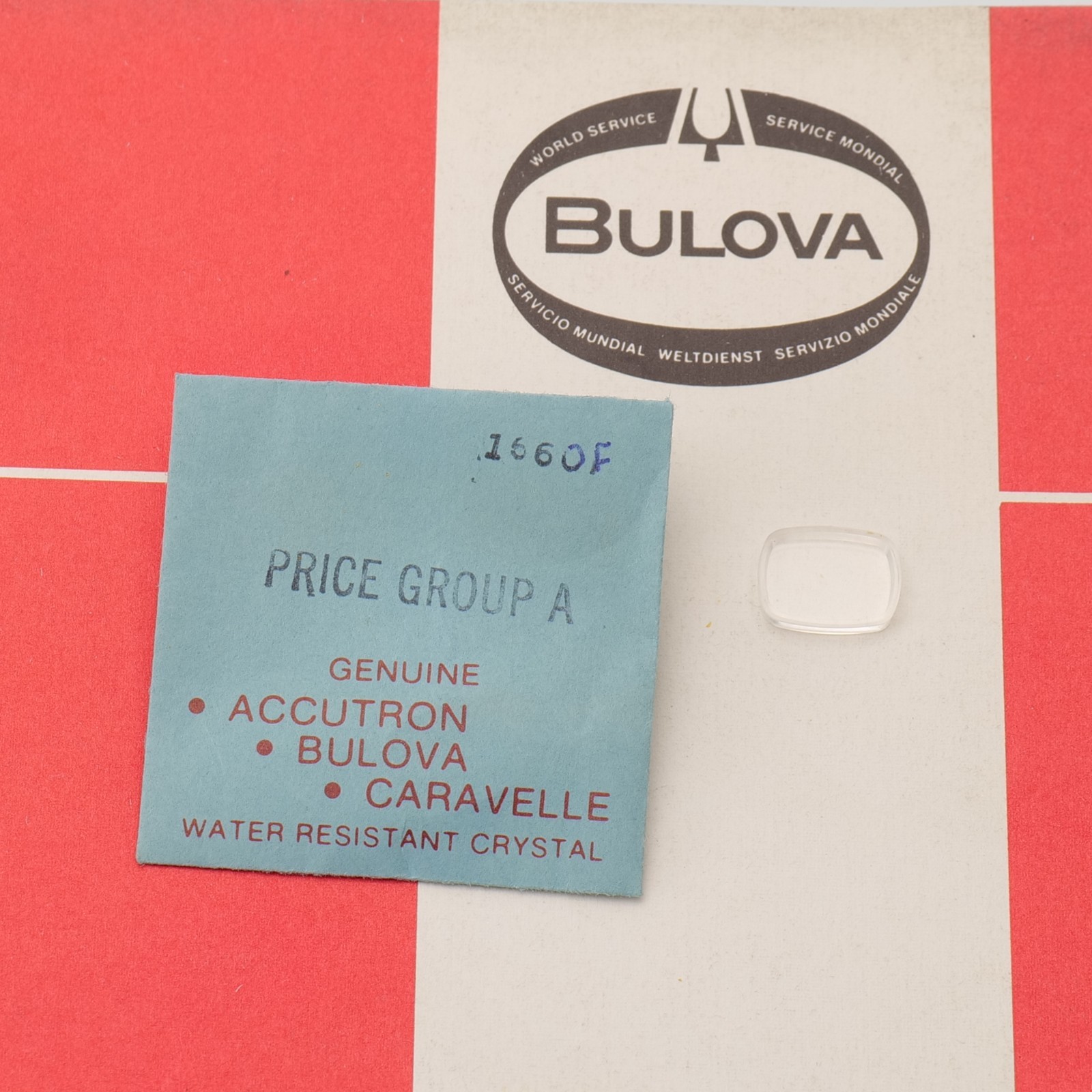 Original Genuine Bulova 1660F Crystal NOS Watch Part New Old Stock (C1D27)